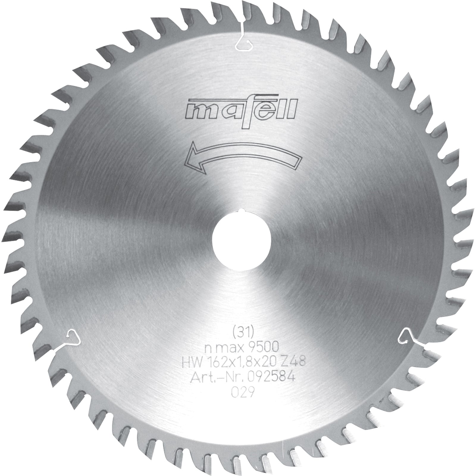 mafell Sägeblatt-HM 162 x 1,2 / 1,8 x 20 mm, Z 48, WZ, für universellen Einsatz in Plattenwerkstoffen - 092584