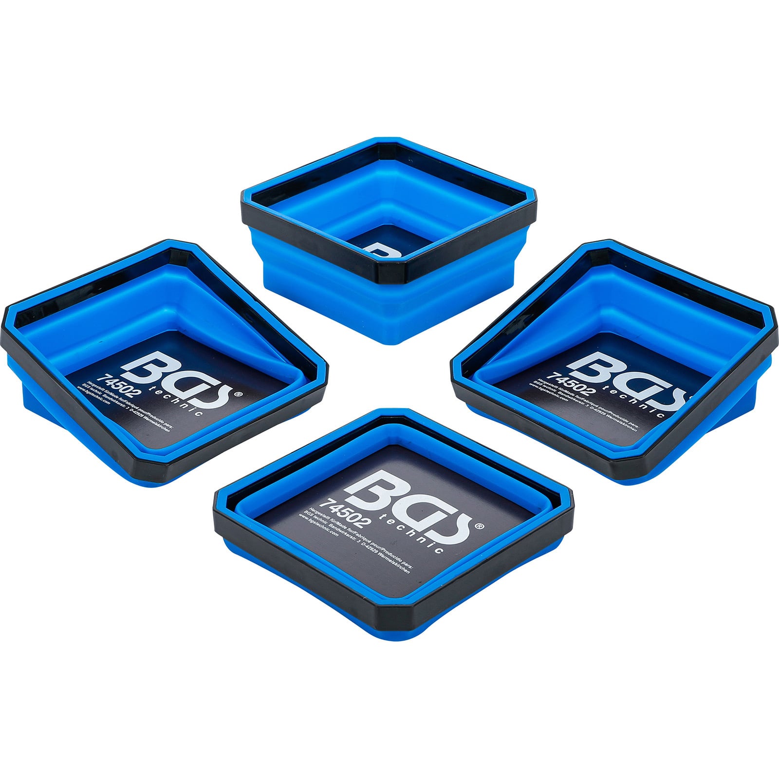 BGS Magnet-Haftschalen-Satz Silikon faltbar 115 x 115 x 50 mm 4tlg. - 74502