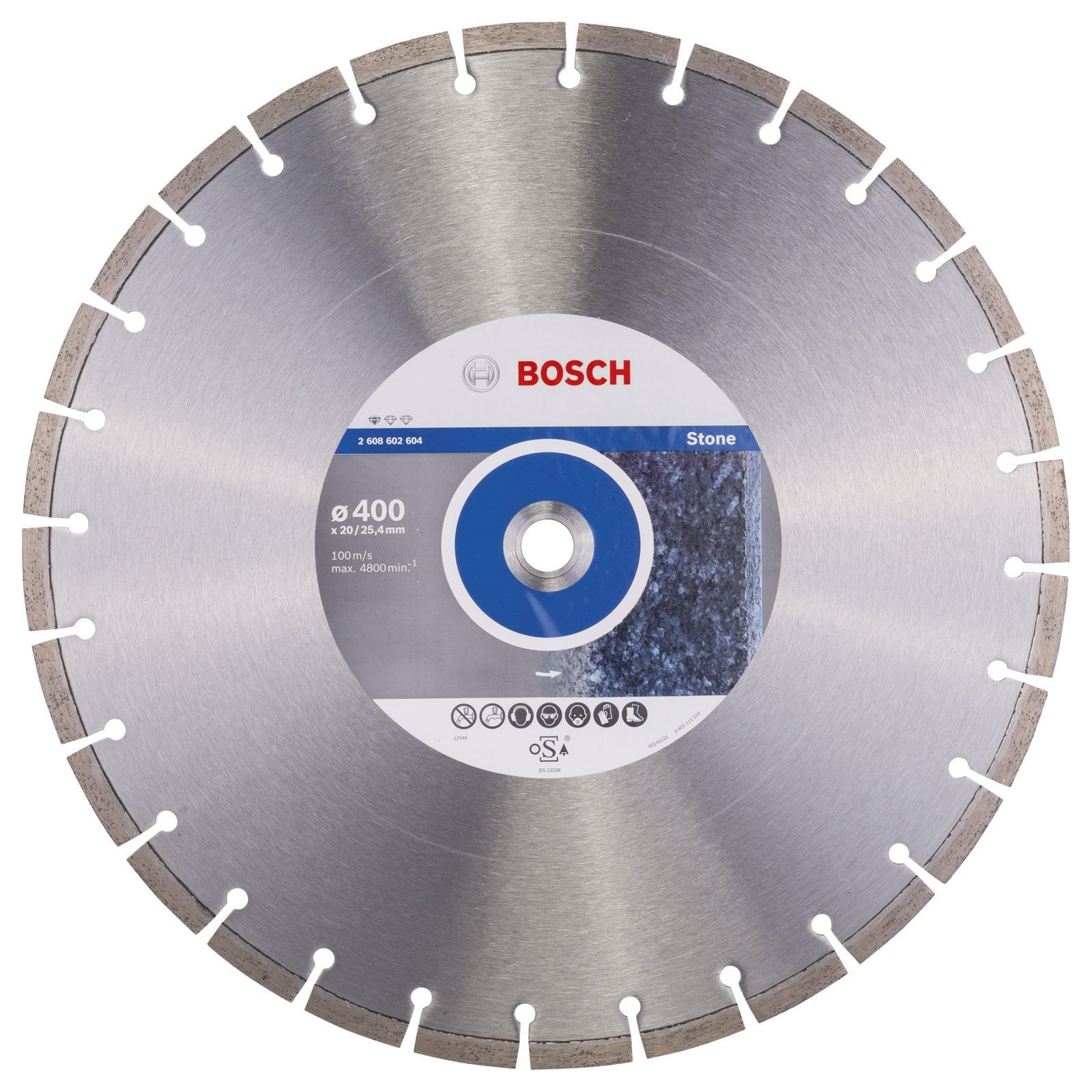 Bosch Diamanttrennscheibe Standard for Stone, 400 x 20,00+25,40 x 3,2 x 10 mm -2608602604