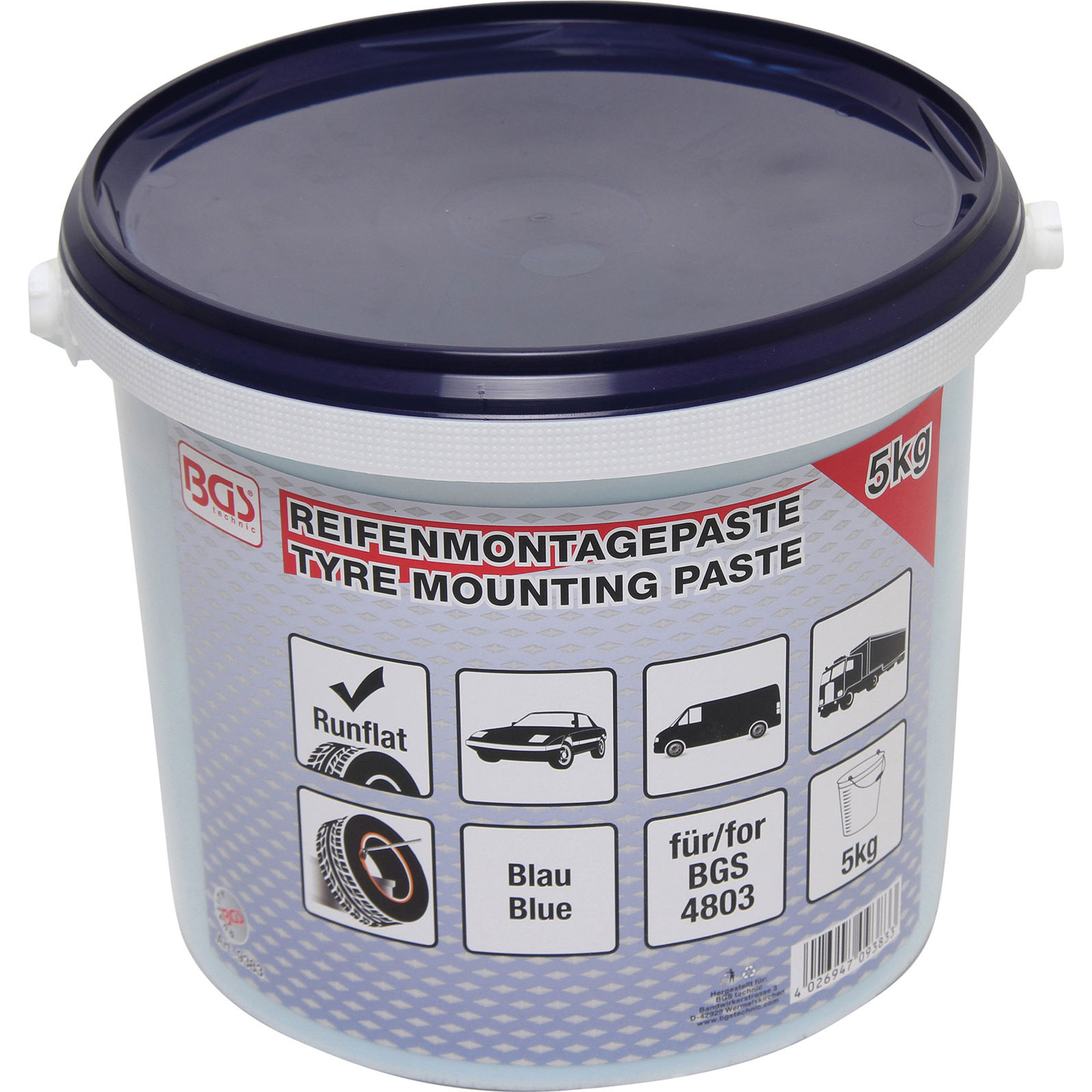 BGS Reifenmontagepaste für Run-Flat-Reifen blau 5 kg - 9383