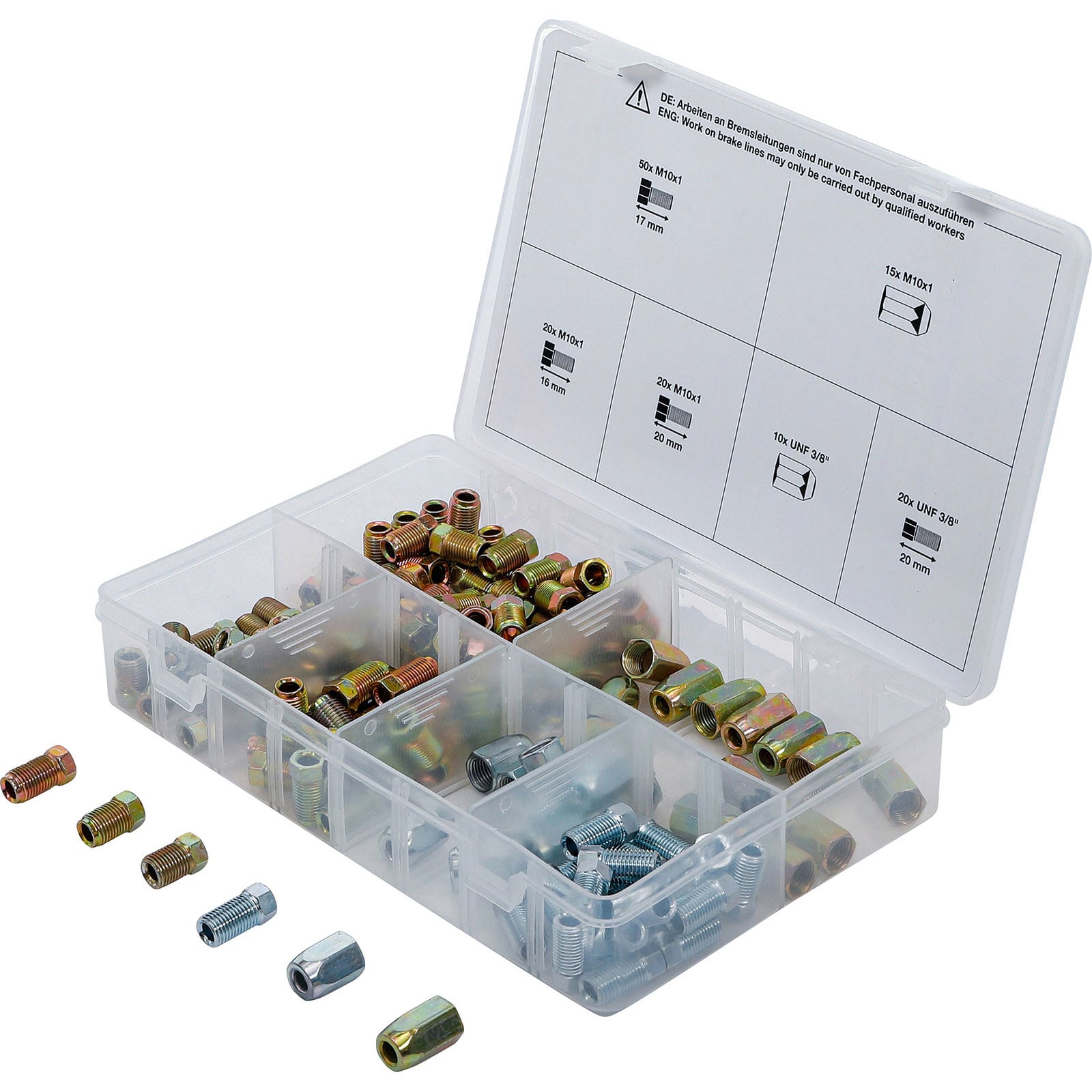 BGS Bremsleitungsverschraubungs- Überwurfmuttern & Schrauben Sortiment 135tlg. - 70341