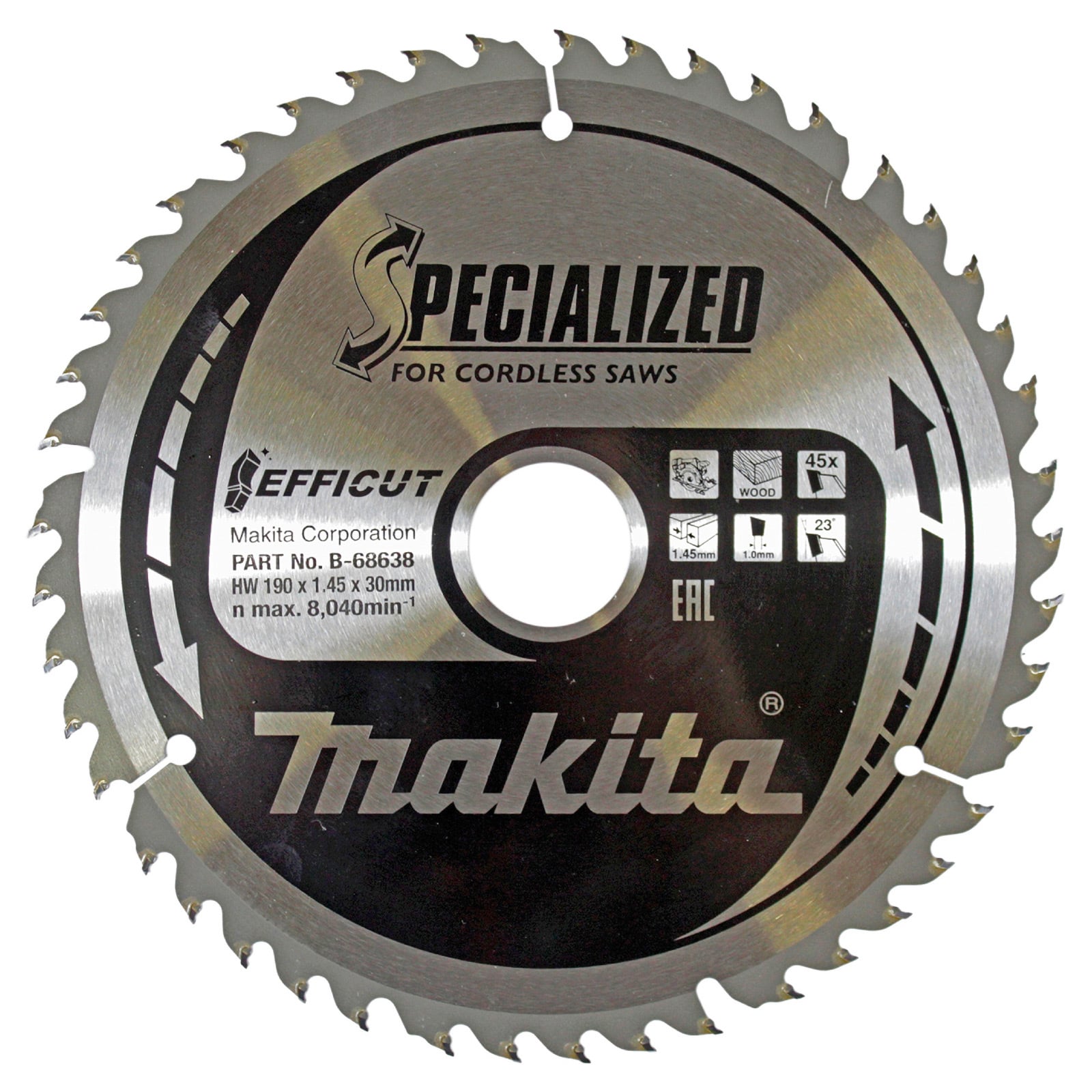 Makita EFFICUT Sägeblatt Holz 190 x 30 x 45Z - B-68638