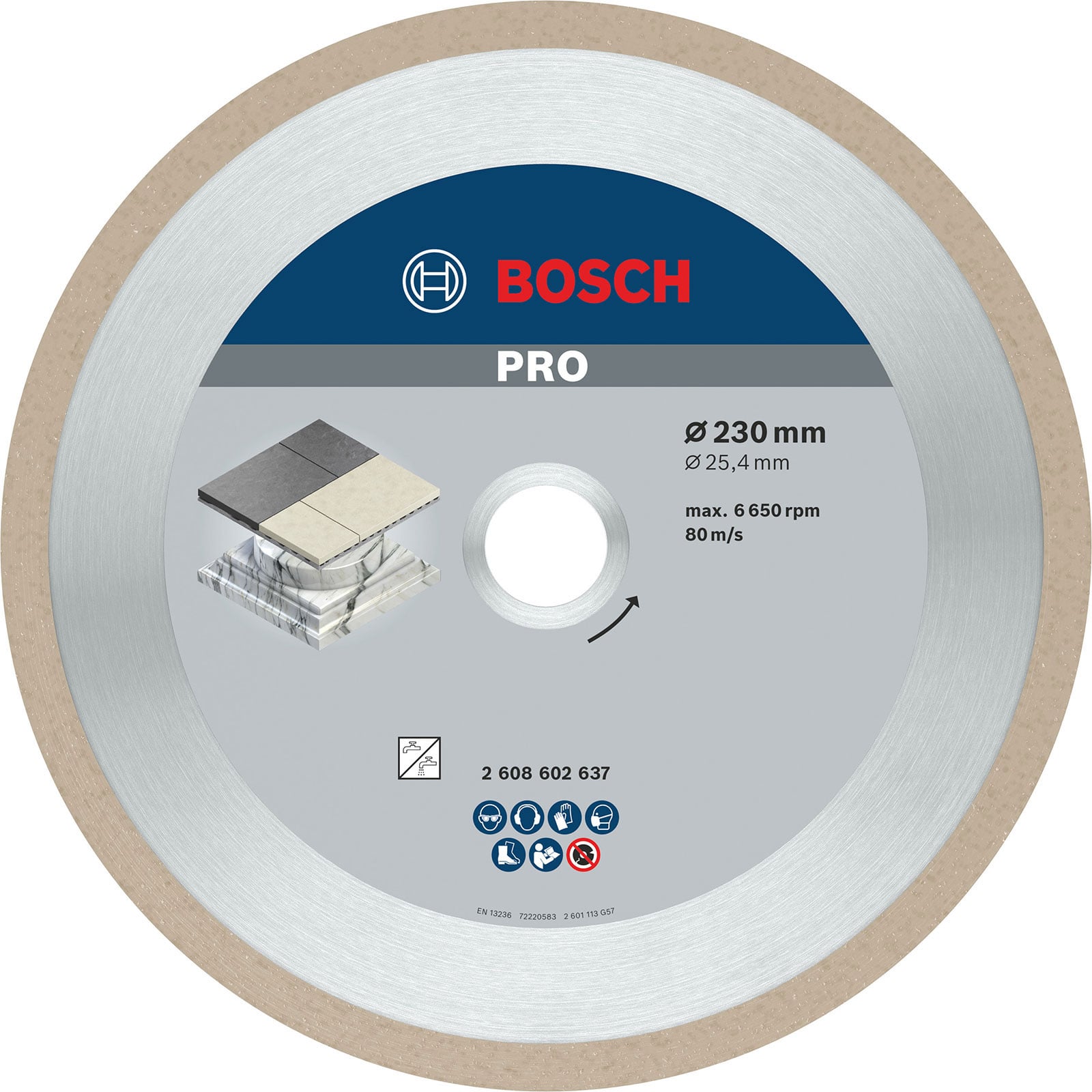 Bosch PRO Ceramic Diamanttrennscheibe 230 x 25,4 mm - 2608602637