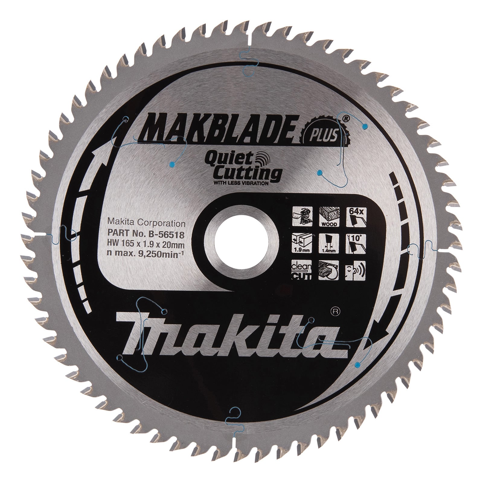 Makita MAKBLADE+ Sägeblatt 165x20x64Z - B-56518