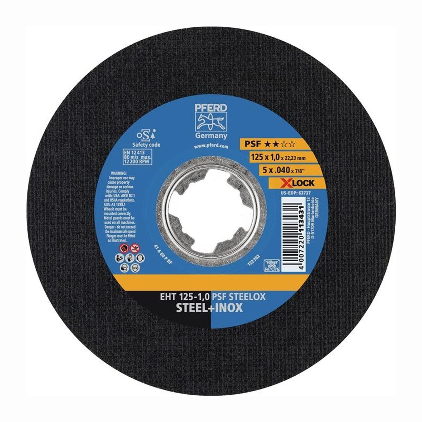 PFERD Trennscheibe X-LOCK PSF STEELOX Ø 125 x 1 mm gerade - 61721101