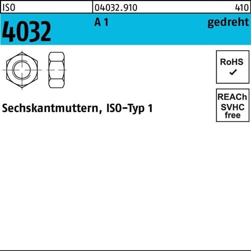 Sechskantmutter ISO 4032 M2,3 A 1 500 Stück