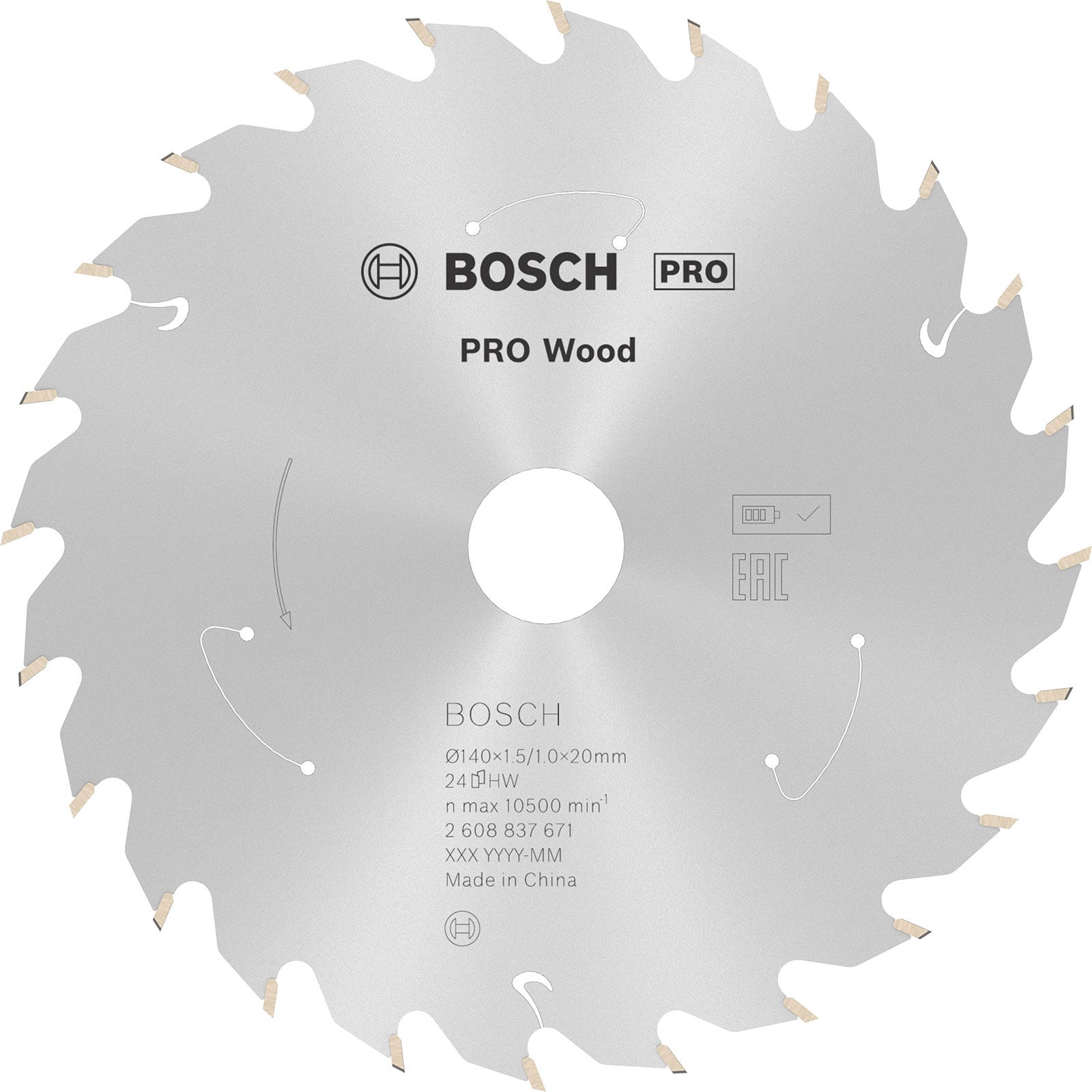 Bosch PRO Wood cordless Blatt für Kreissägen 140 x 1,5 x 20 mm - 2608837671
