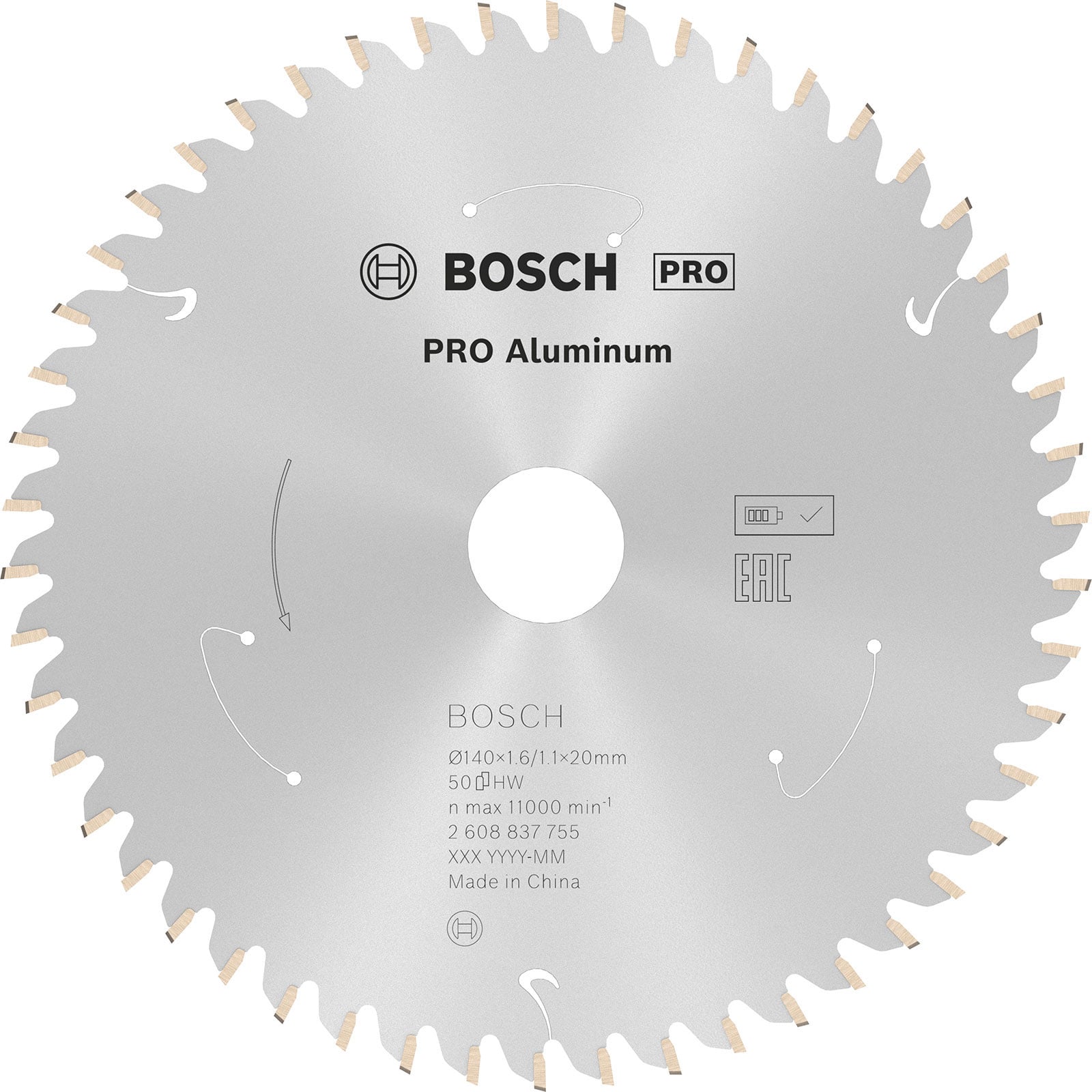 Bosch PRO Aluminium cordless Blatt für Kreissägen 140 x 1,6 x 20 mm - 2608837755