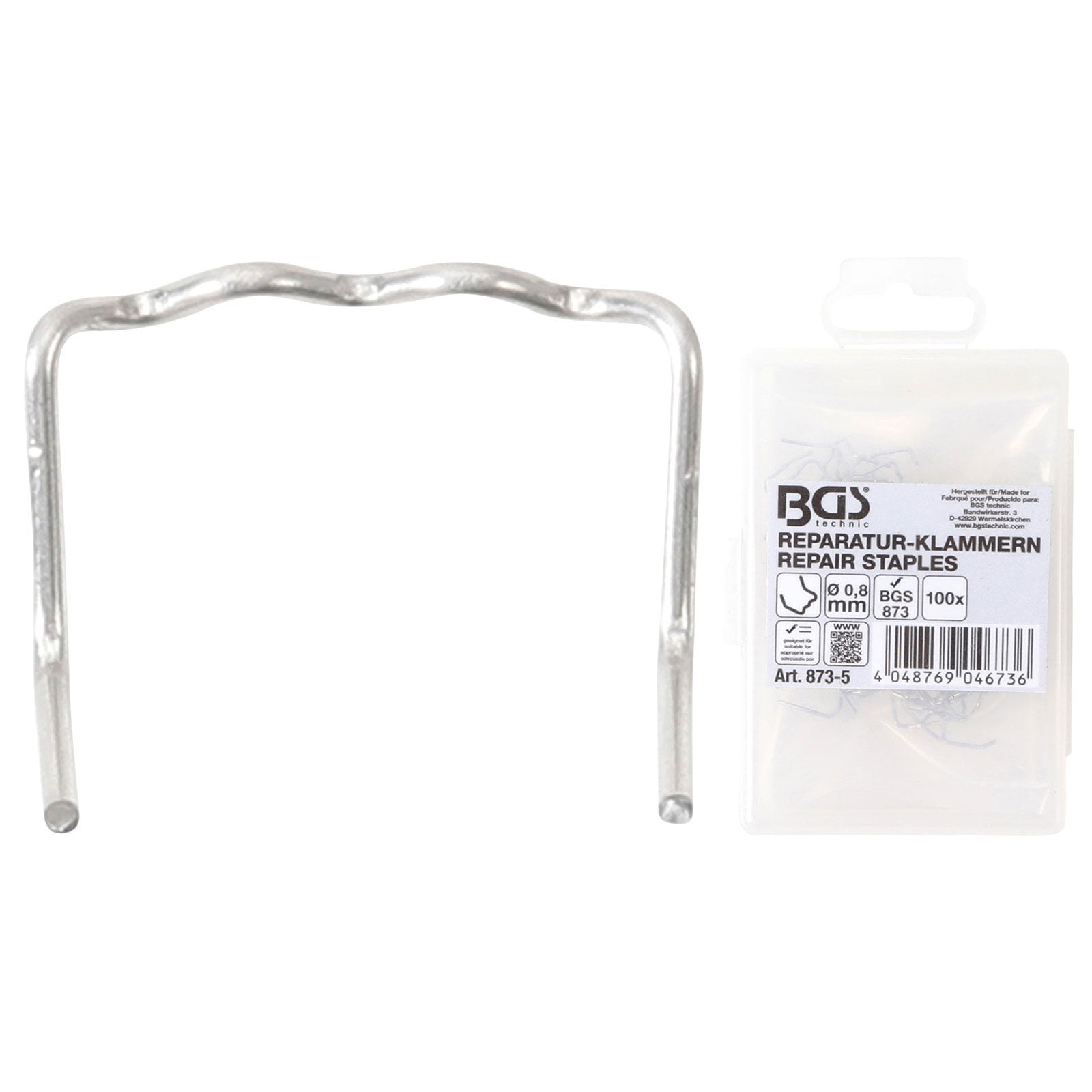 BGS Reparatur-Klammern L-Form Ø 0,8 mm 100tlg. - 873-5