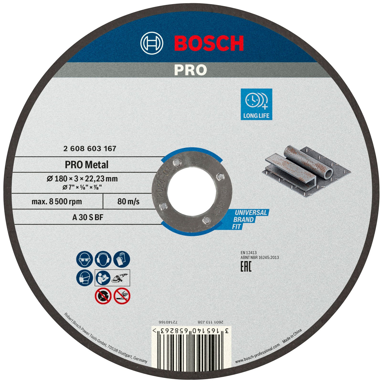 Bosch PRO Metal Trennscheibe 180 x 3 x 22,23 mm - 2608603167