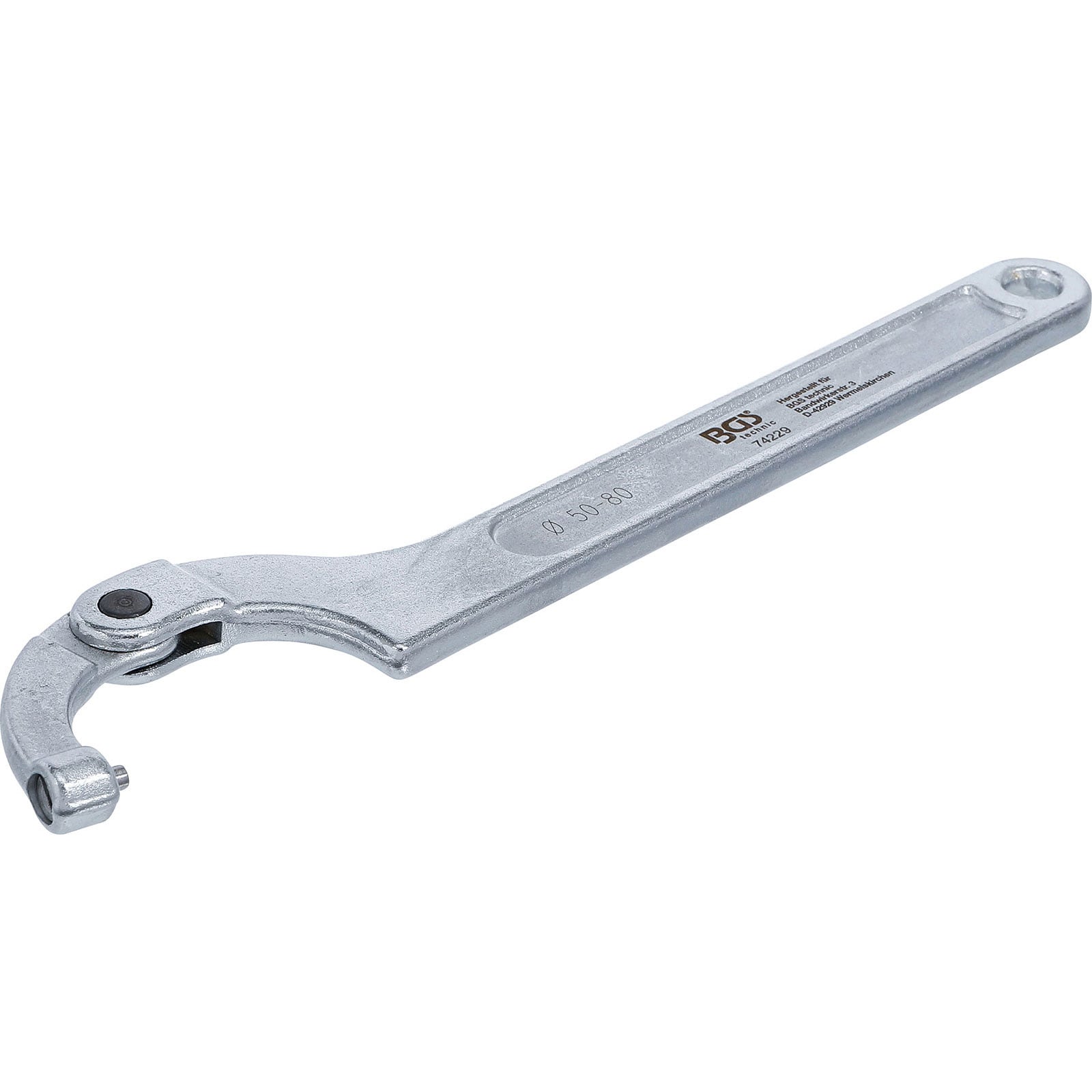 BGS Gelenk-Hakenschlüssel mit Zapfen 50 - 80 mm - 74229