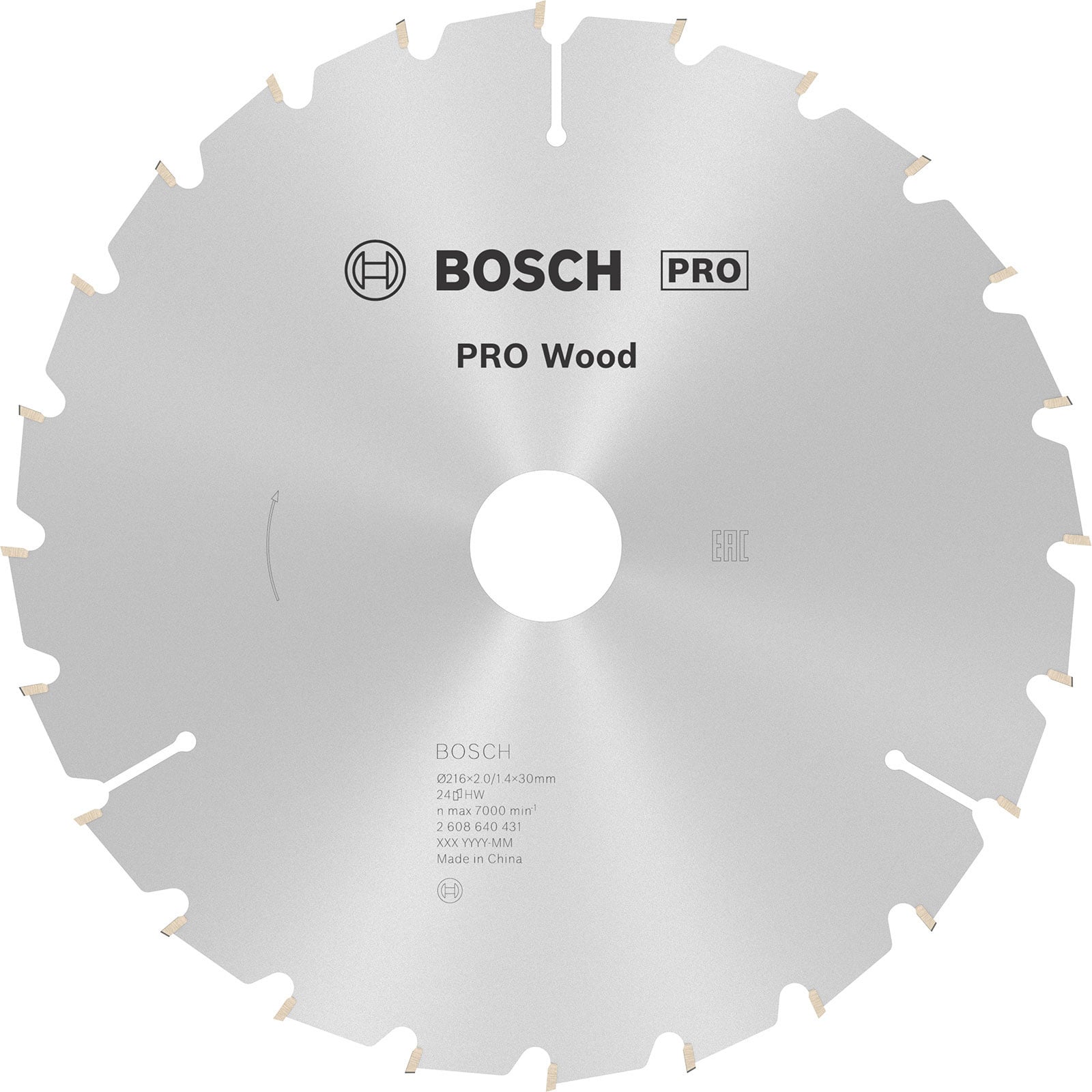 Bosch PRO Wood Kreissägeblatt 216 x 2 x 30 mm - 2608640431