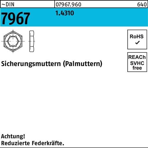 Sicherungsmutter DIN 7967 M24 1.4310 100 Stück