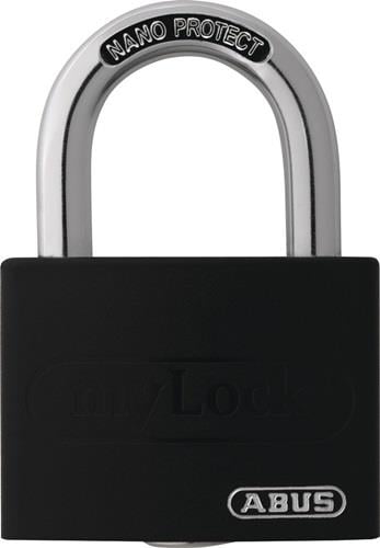 ABUS Zylindervorhangschloss T65AL/40 schwarz gl.Schlosskörper-B.43mm Alu.gl. - 49946 3