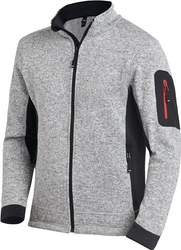 FHB Strick-Fleecejacke CHRISTOPH Größe XL grau / schwarz - 79595-1120-XL