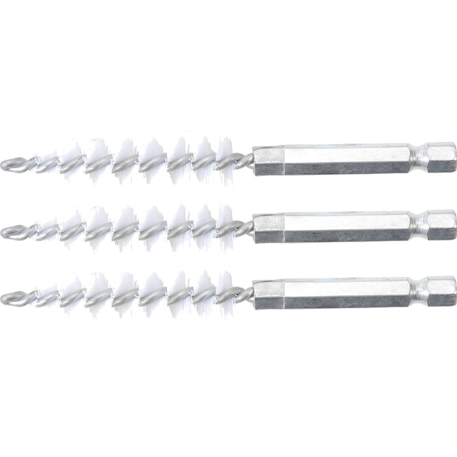 BGS Nylonbürste 12 mm Antrieb Außensechskant 6,3 mm (1/4") 3tlg. - 3078-12-N