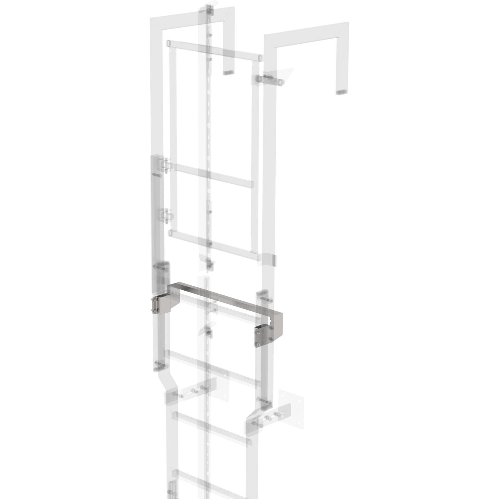 Günzburger Steigtechnik Ausstiegstritt Edelstahl 620 mm Spaltmaß 100 mm - 068971