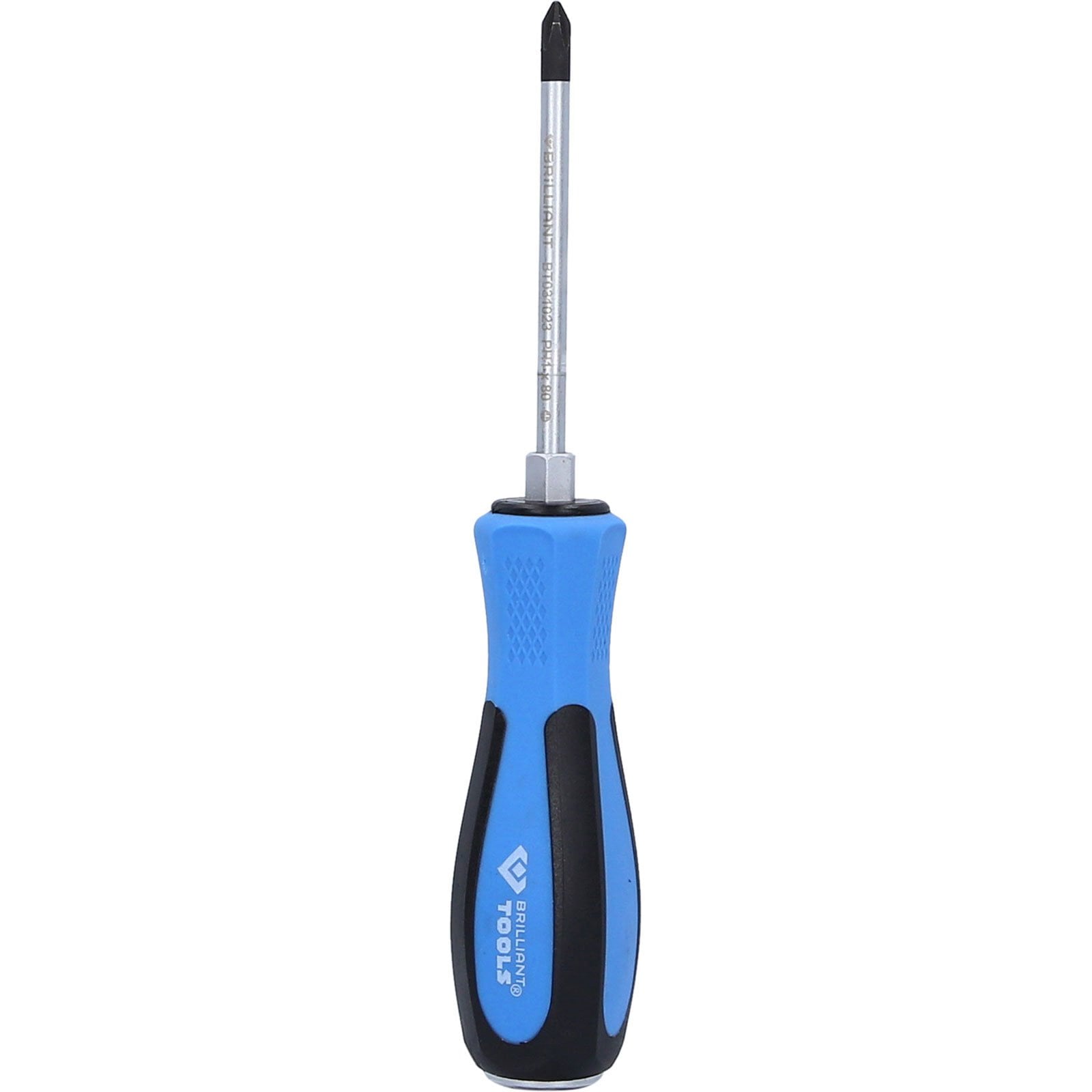 BRILLIANT TOOLS Schraubendreher Kreuzschlitz mit Schlagkappe PH1 x 80 mm - BT031023
