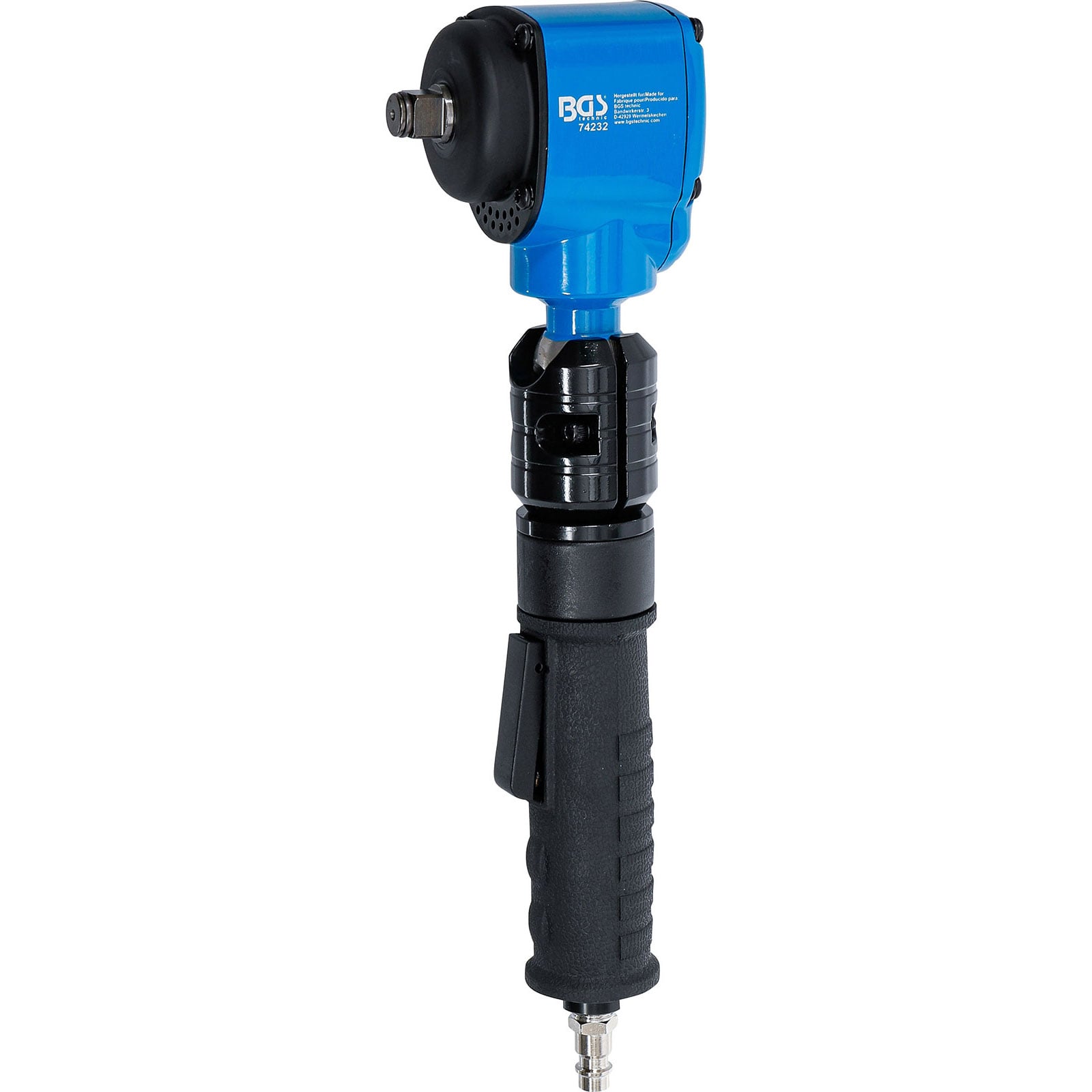 BGS Druckluft-Schlagschrauber abgewinkelt mit dreh- und neigbarem Kopf 12,5 mm (1/2") 650 Nm - 74232