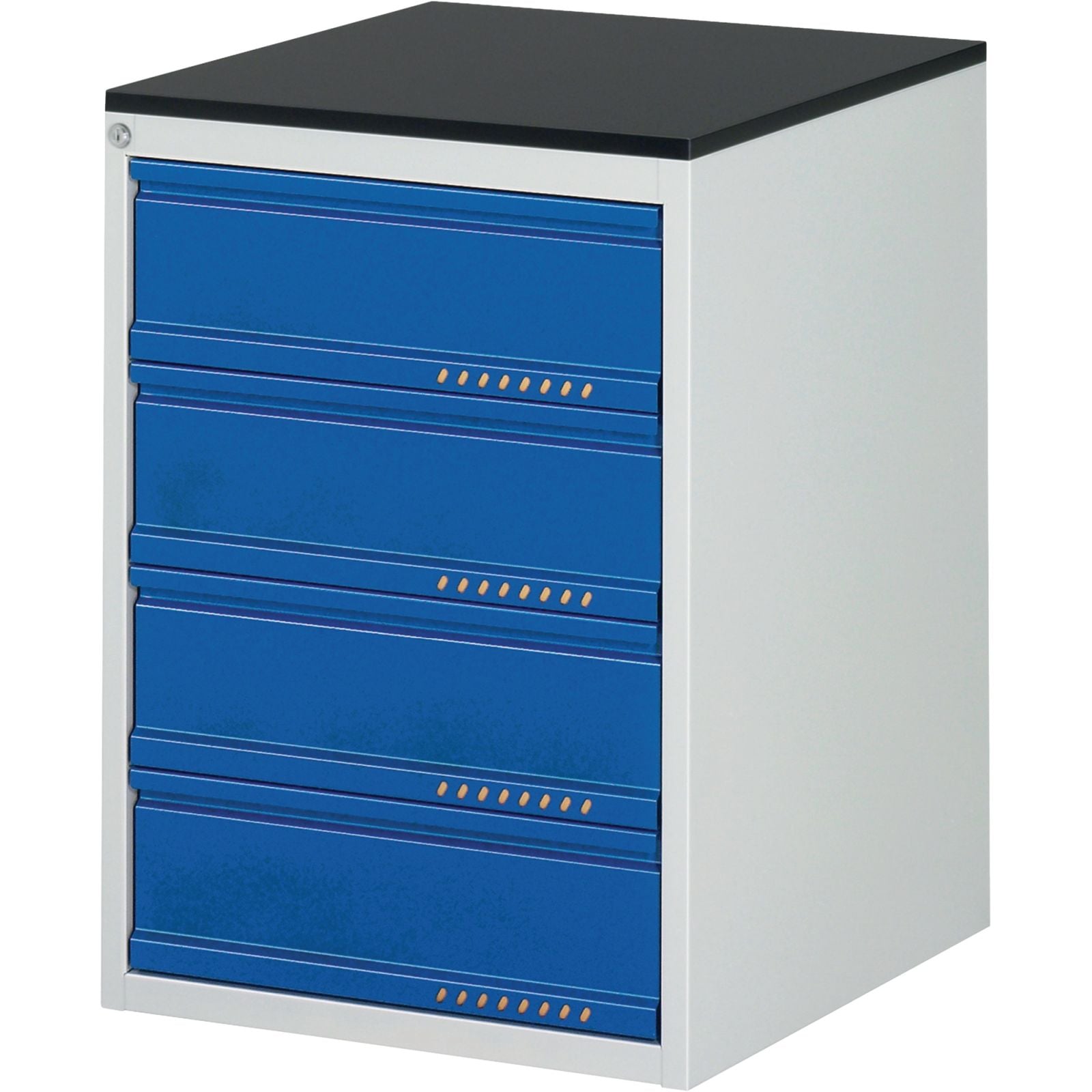 Schubladenschrank BK 650 H820xB580xT650mm grau/blau 4 Schubl.Einfach.TECWERK