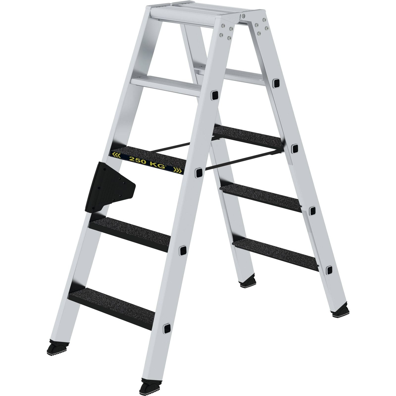 Günzburger Steigtechnik Stufen-Stehleiter 250 kg beidseitig begehbar mit clip-step R13 2 x 5 Stufen - 043805