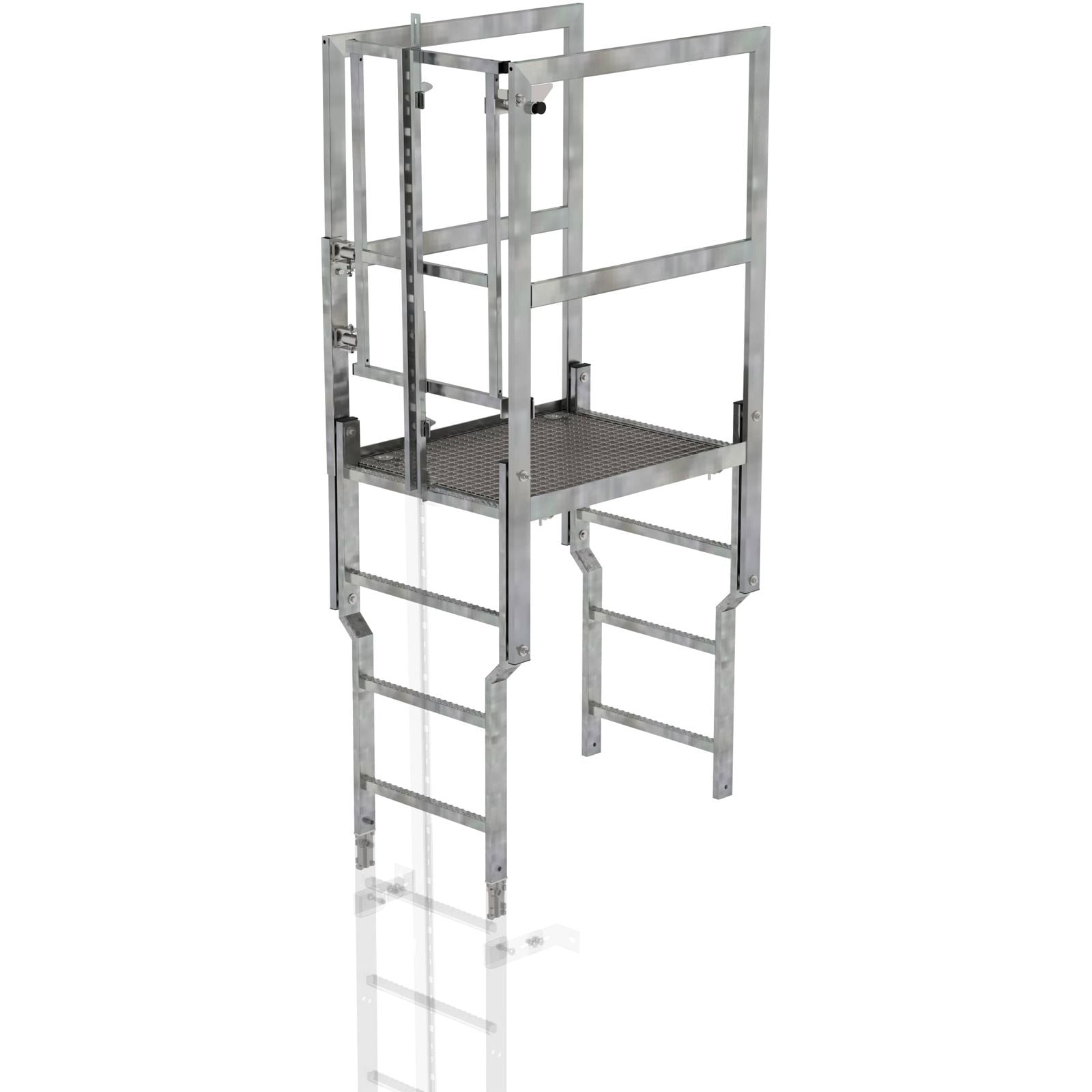 Günzburger Steigtechnik Attika-Überstieg mit SI-Türe und Steigschutzschiene Stahl-verzinkt - 063507