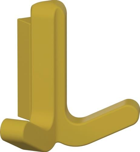 Doppelhaken Ser.477 matt,elastisch Ku.(TPU) 18 senfgelb H.69mm HEWI