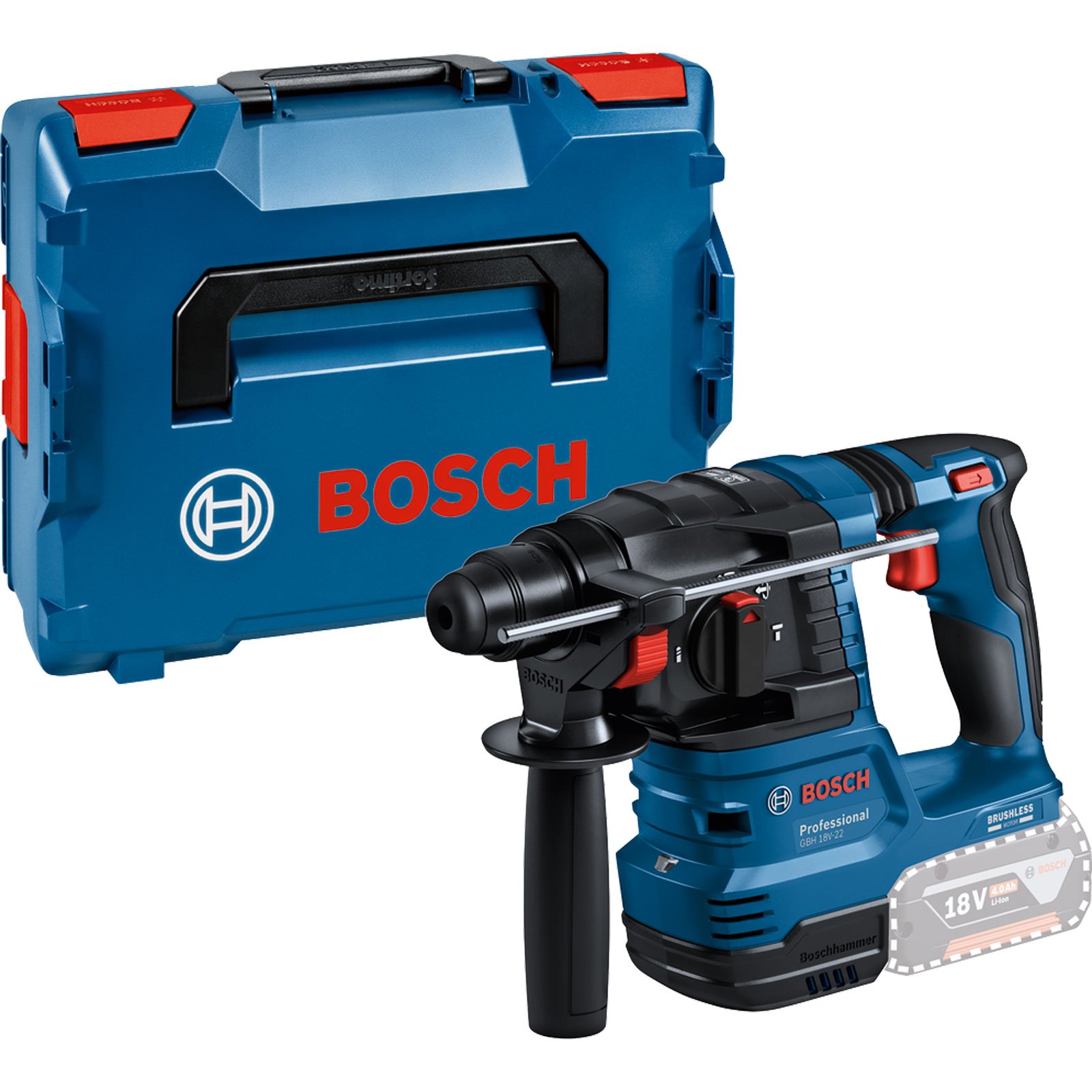 Bosch Akku-Bohrhammer mit SDS plus GBH 18V-22 Solo in L-Boxx - 0611924001 Bosch Akku-Bohrhammer mit SDS plus GBH 18V-22 Solo in L-Boxx - 0611924001