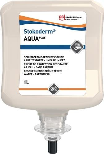 Hautschutzcreme Stokoderm® Aqua PURE 1l unparfümiert weiß Kartusche