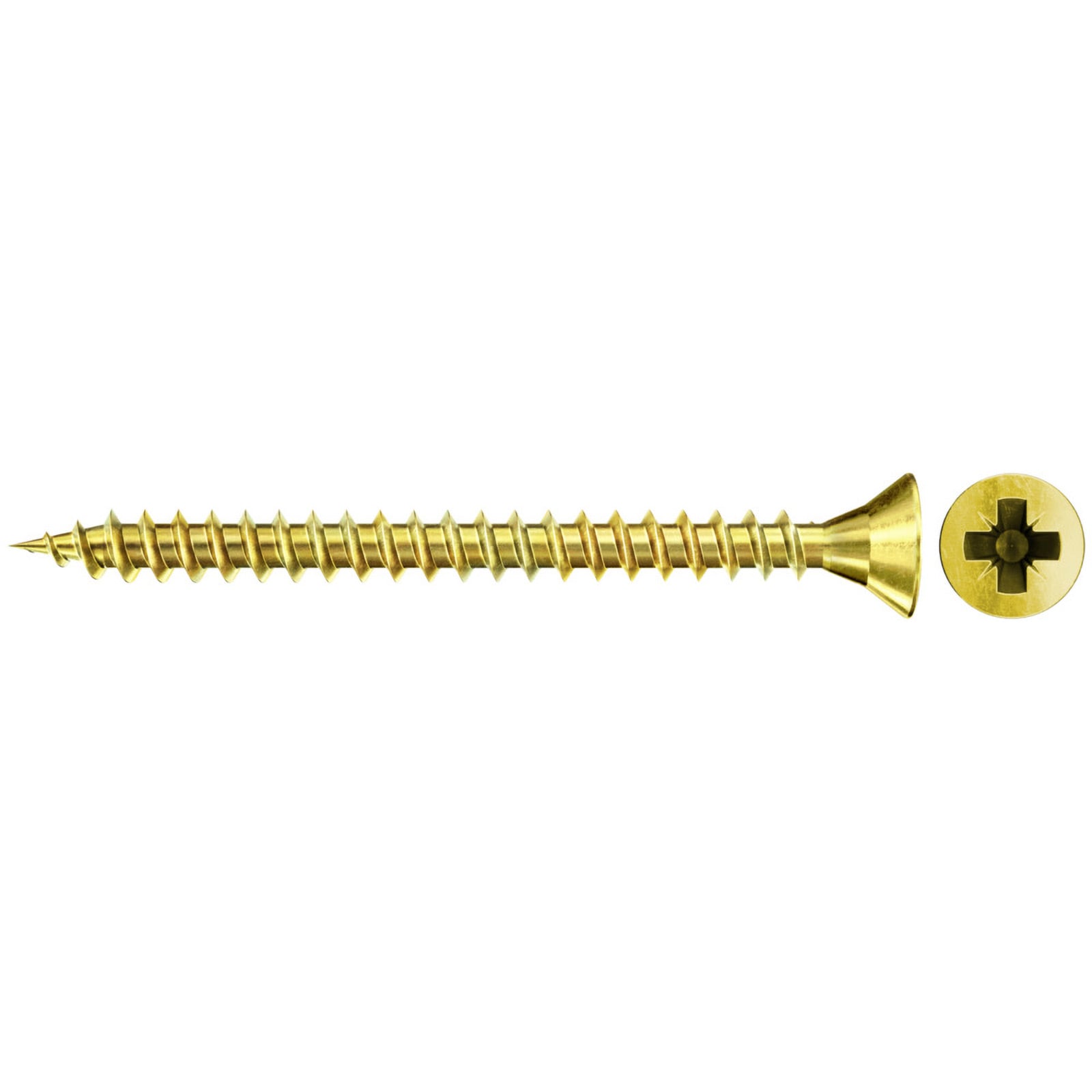 Fischer 500x Spanplattenschraube FSPII 5 x 25 mm Senkkopf gelbverzinkt Vollgewinde Kreuzschlitz PZ - 551208