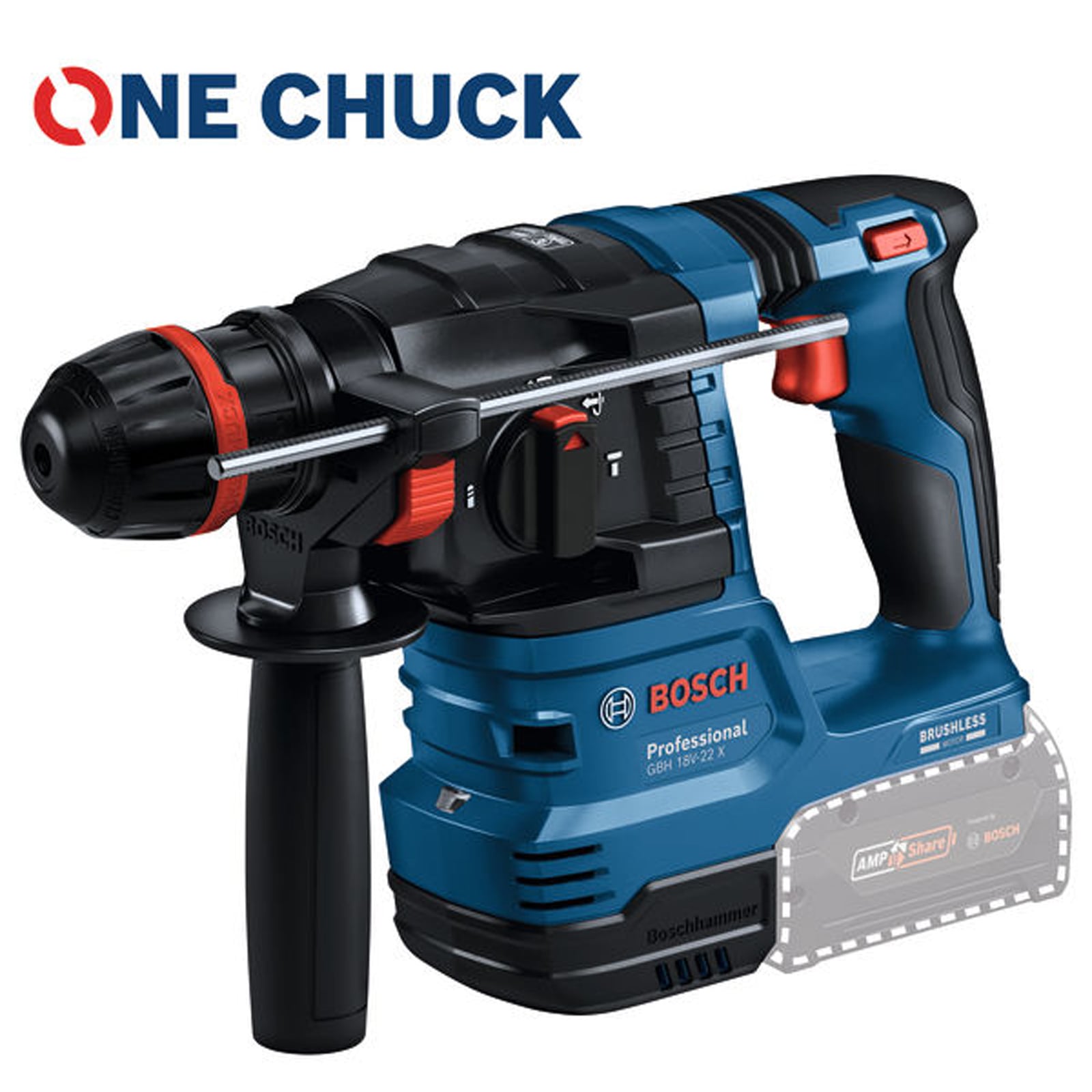 Bosch Akku-Bohrhammer mit ONECHUCK GBH 18V-22 X Solo in L-BOXX 136 - 0611924102