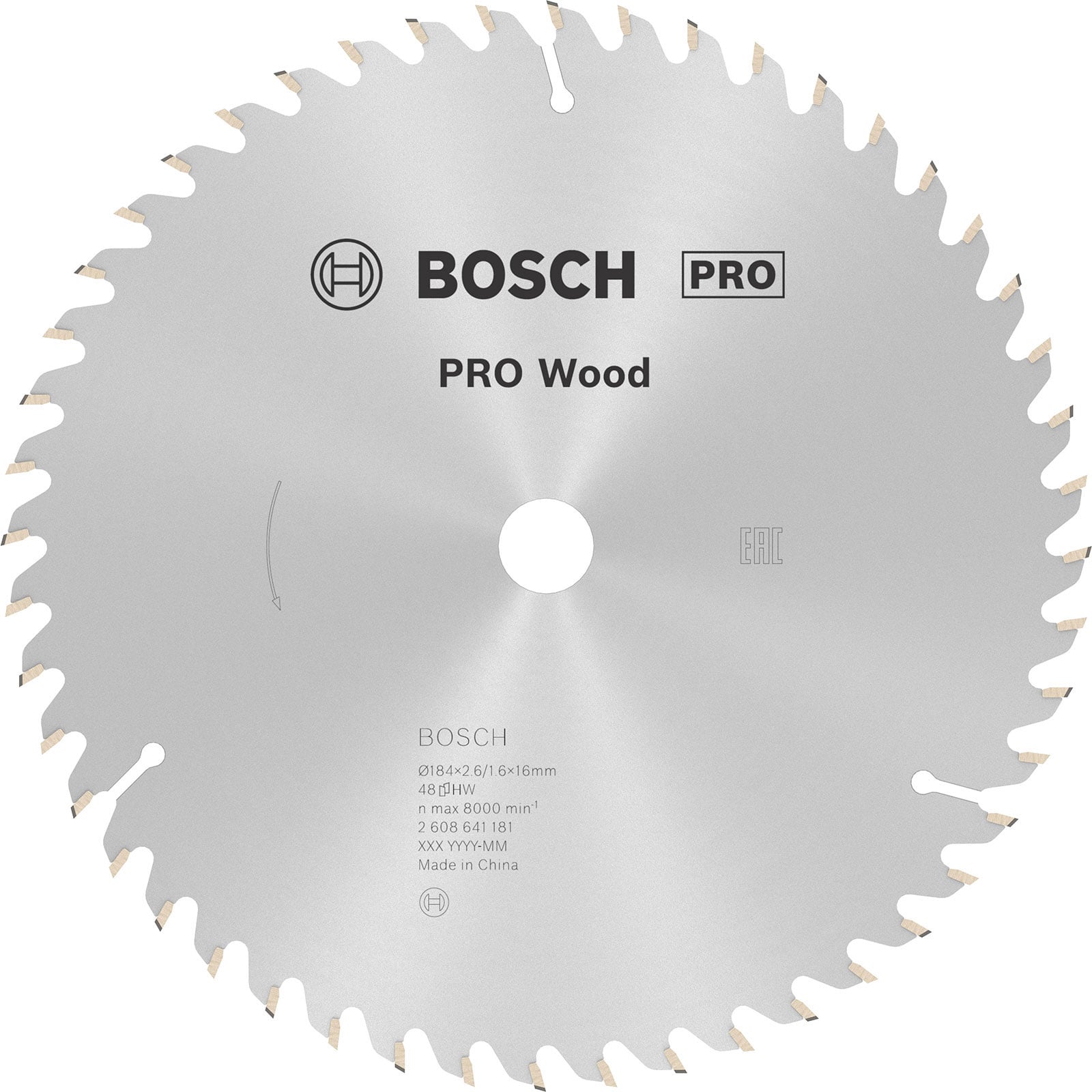 Bosch PRO Wood Kreissägeblatt 184 x 2,6 x 16 mm - 2608641181