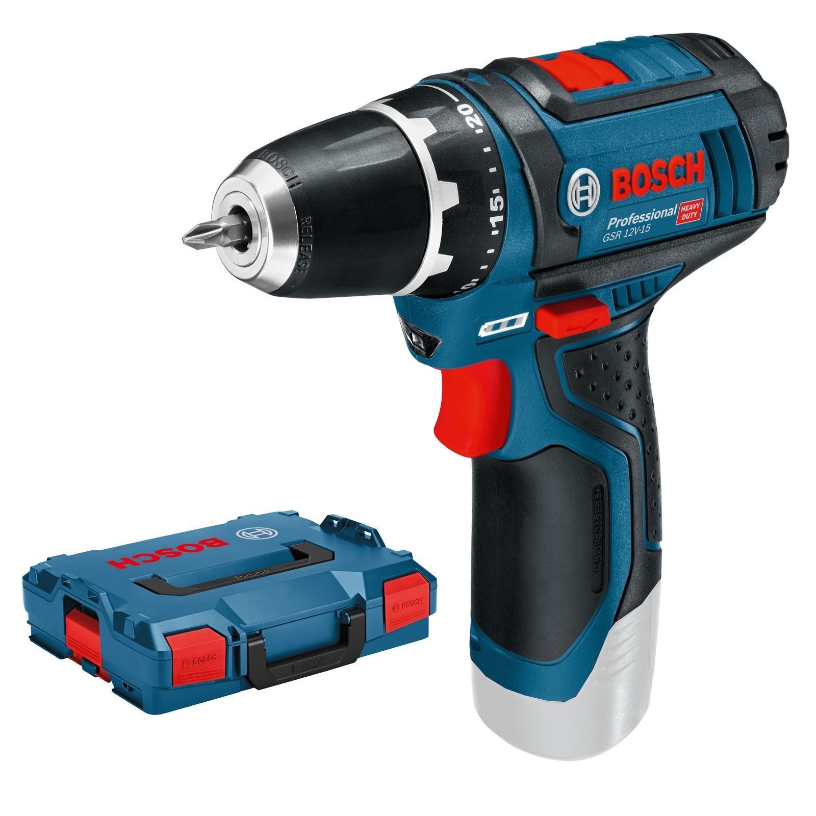 Bosch Akku-Bohrschrauber GSR 12V-15 LI Clic&Go Solo in L-Boxx - 060186810D Bosch Akku-Bohrschrauber GSR 12V-15 LI Clic&Go Solo in L-Boxx - 060186810D
