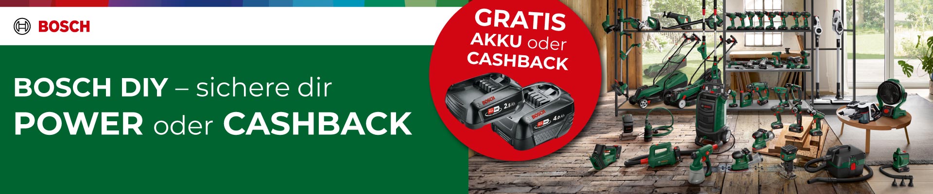Bosch Power Tools Cashback-Aktion – Gratis Akku oder Geld zurück beim Kauf von Elektrowerkzeugen