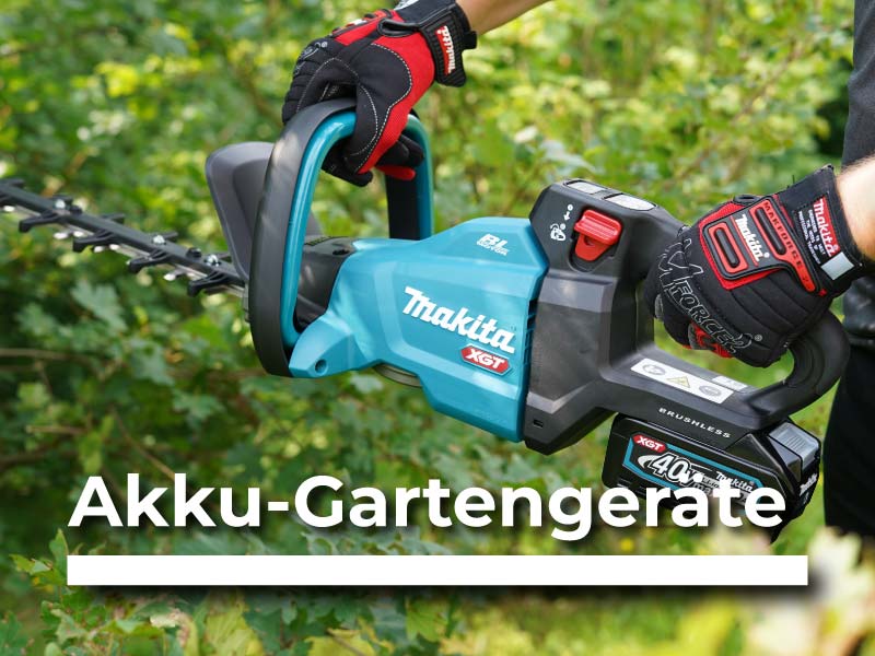 Makita Akku-Heckenschere XGT im Einsatz zur Gartenpflege
