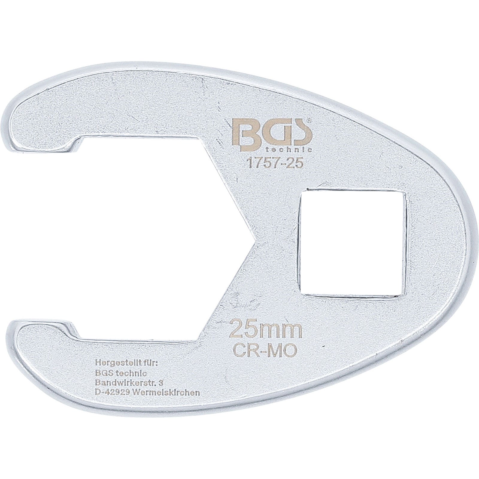 BGS Hahnenfußschlüssel Antrieb Innenvierkant 12,5 mm (1/2") SW 25 mm - 1757-25