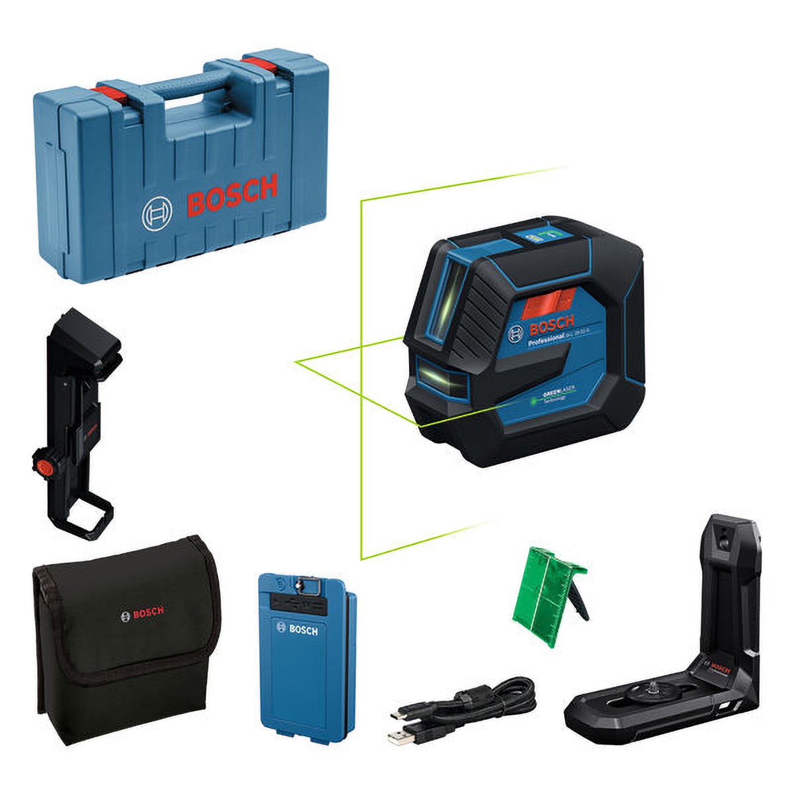 Bosch Linienlaser GLL 20-22 G mit Tasche im Handwerkerkoffer - 0601065602