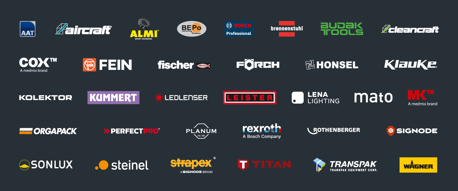 AMPShare Partnerlogos Banner - Werkzeughersteller AMPShare Partnerlogos Banner mit verschiedenen Werkzeugherstellern