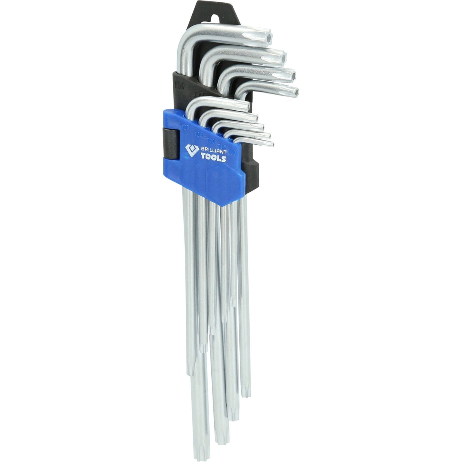 BRILLIANT TOOLS Winkelstiftschlüssel-Satz 9tlg. Torx®-Profil lang - BT044019