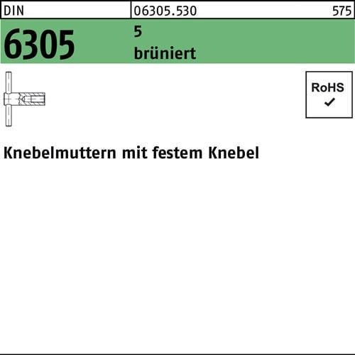 Knebelmutter DIN 6305 festem Knebel M12 5 brüniert 1 Stück