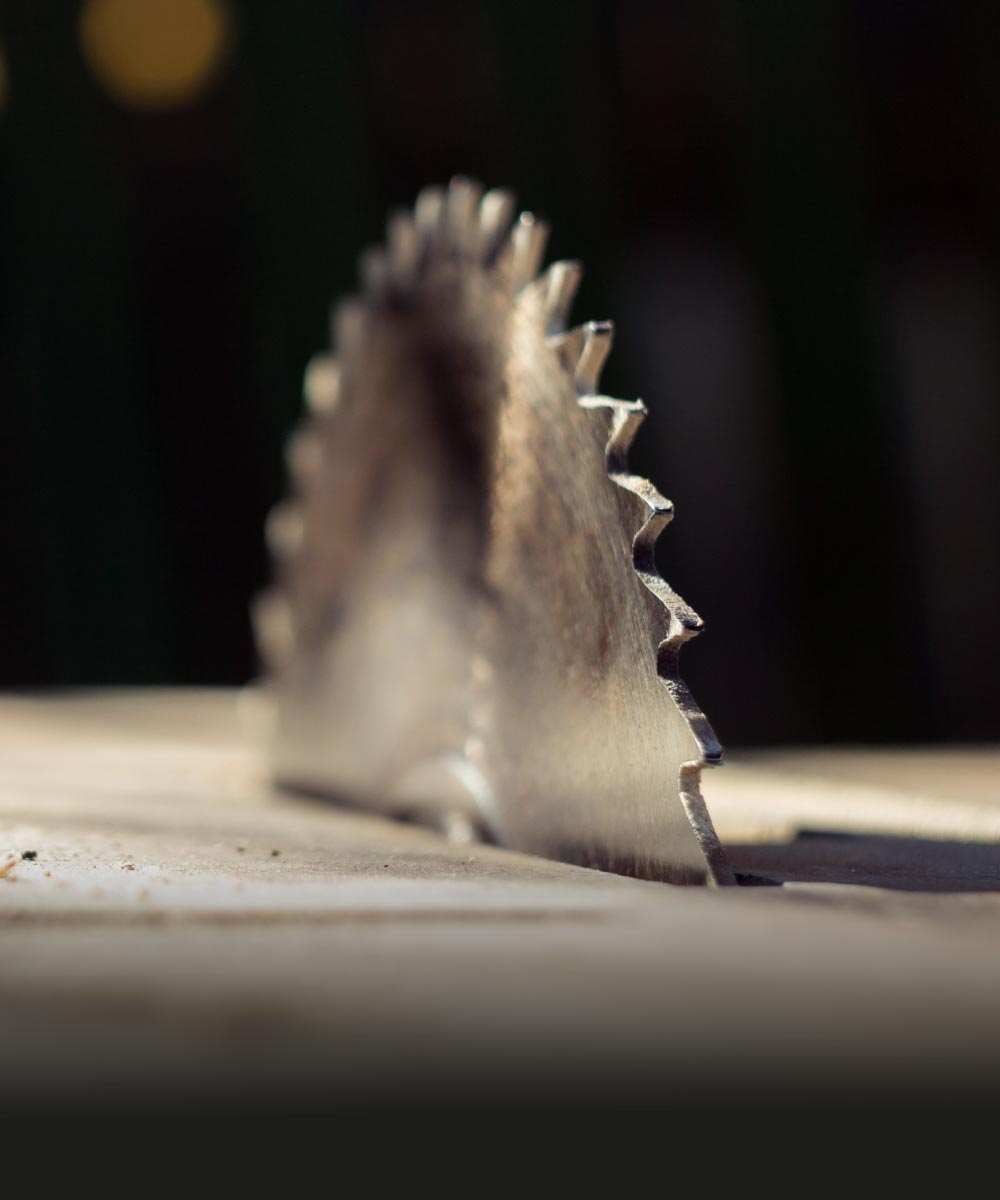 Nahaufnahme eines Sägeblatts