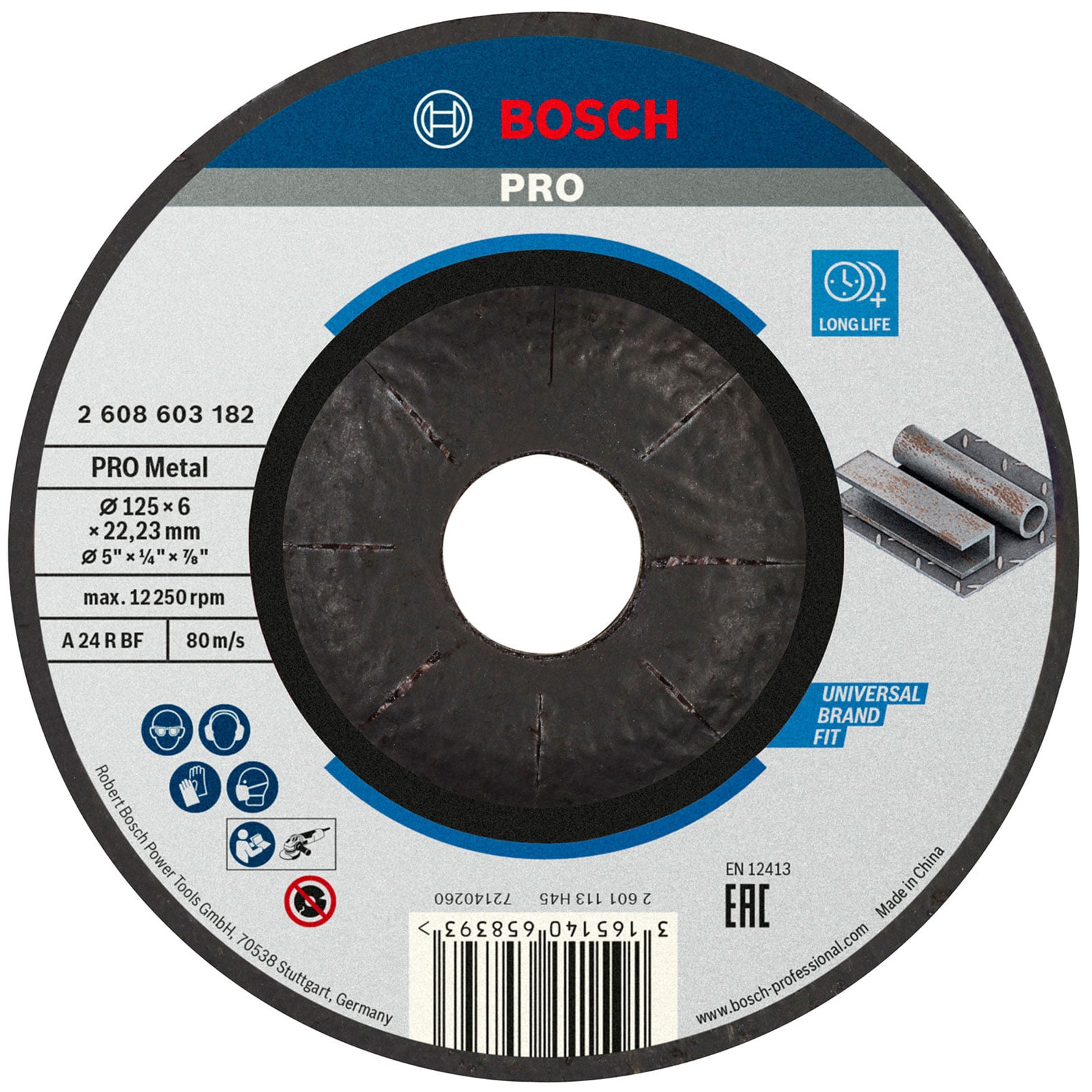 Bosch PRO Metal Schleifscheibe 125 x 6 x 22,23 mm - 2608603182