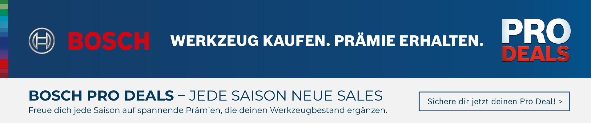 Bosch Pro Deals Banner – Werkzeug kaufen und Prämie erhalten