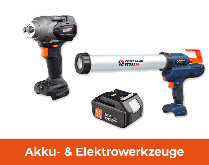 Akku- und Elektrowerkzeuge von Werkzeugstore24: Schlagschrauber, LED-Lampe, Akkupistole und 18V Akku