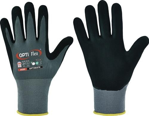 OPTIFLEX Handschuh OPTIMATE grau / schwarz EN 420 / EN 388 PSA II Gr.10 - 0680-10H
