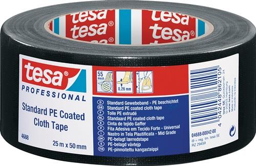 Tesa Gewebeband Tesaband Standard 4688 schwarz L.25 m B.50 mm - 04688-00042-00