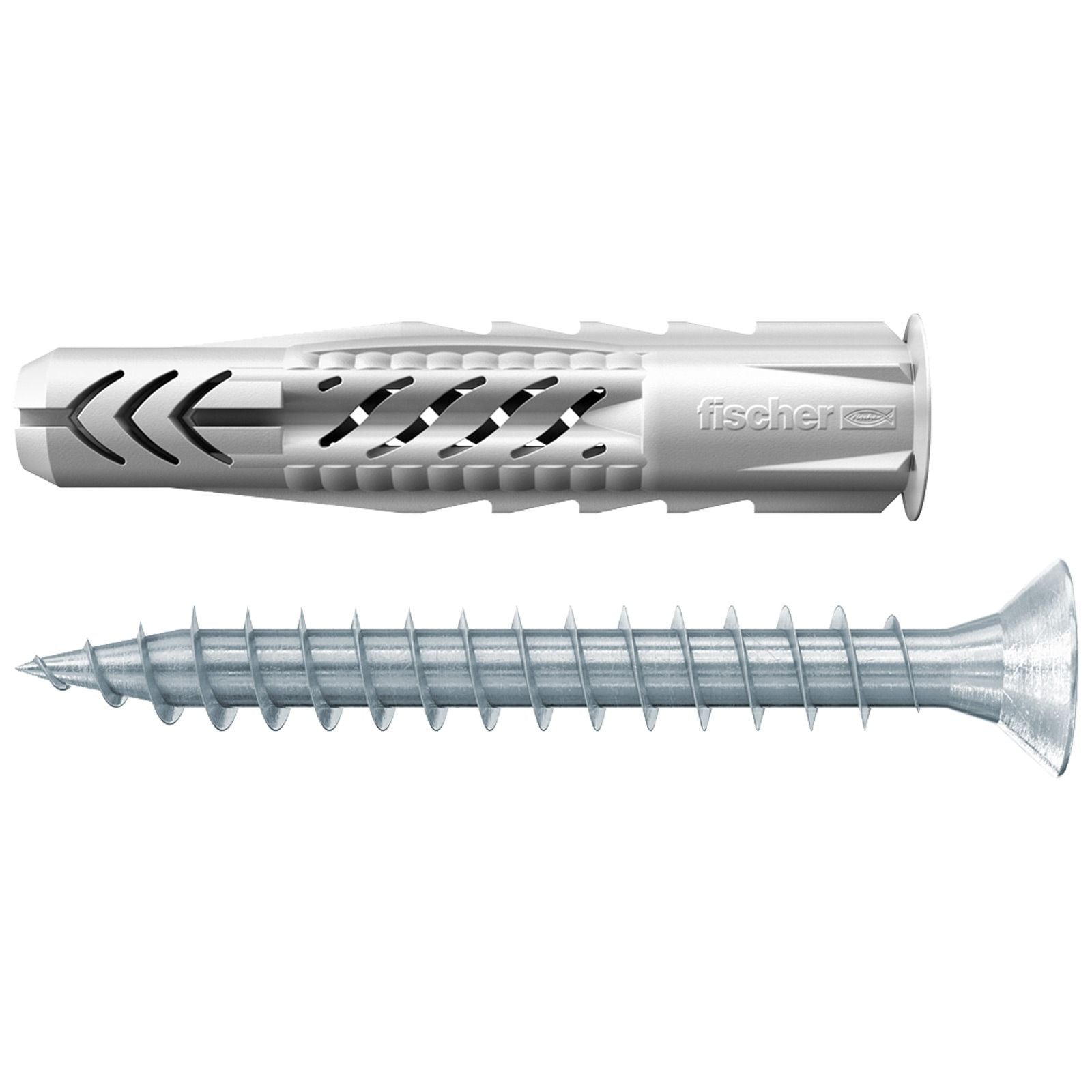 Fischer 10x Universaldübel UX 10X60 R S/20 mit Rand und Schraube - 94761