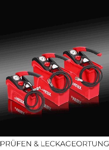 Virax Prüfgeräte für Leckageortung und Druckprüfungen an Rohrleitungen