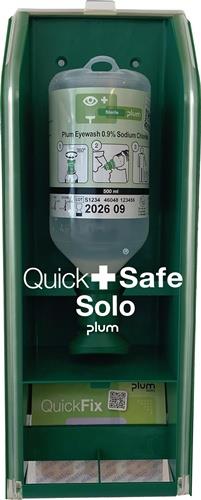 Augenspülstation QuickSafe Solo 0,5l+Pflasterrefill B140mm