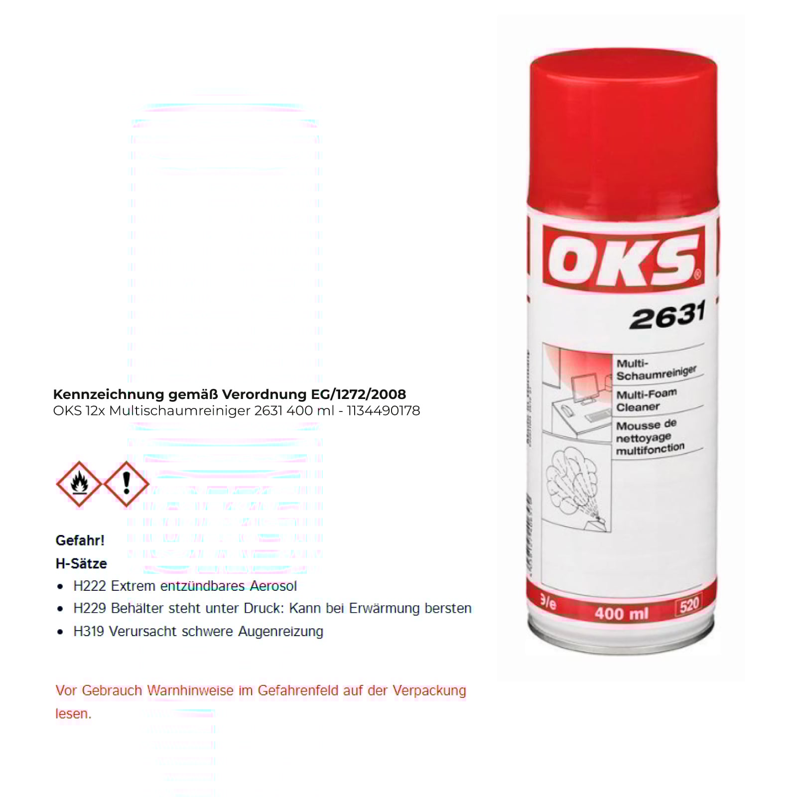 OKS Multischaumreiniger 2631 400 ml - 1134490178